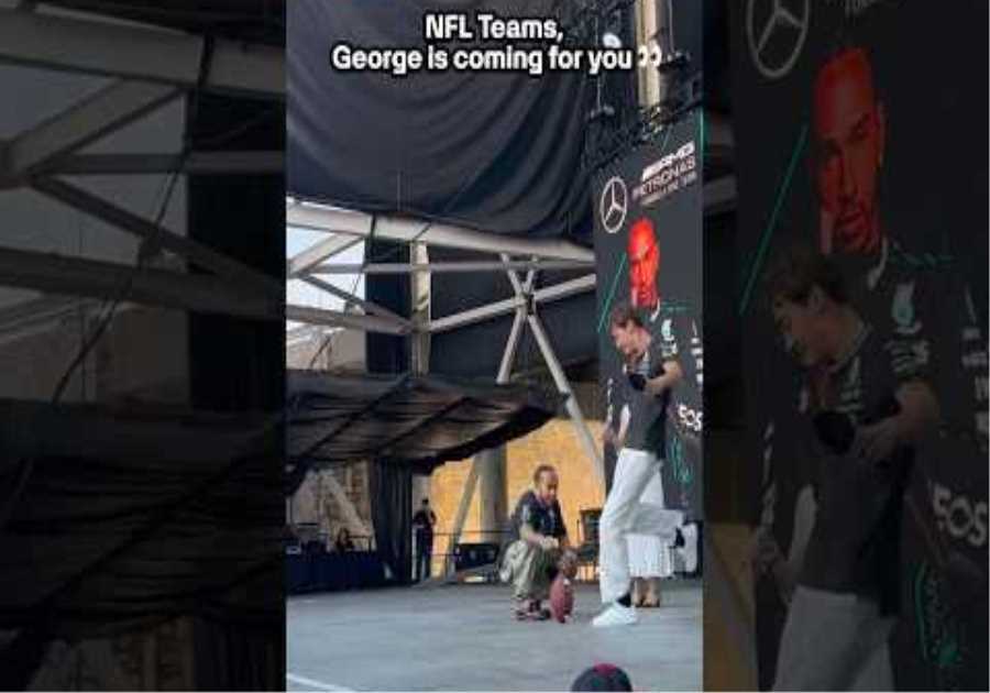 Kicking off the weekend in Austin 🏈 #f1shorts #mercedesf1 #georgerussell
